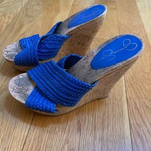Jessica Simpson Blue Slip On Wedges